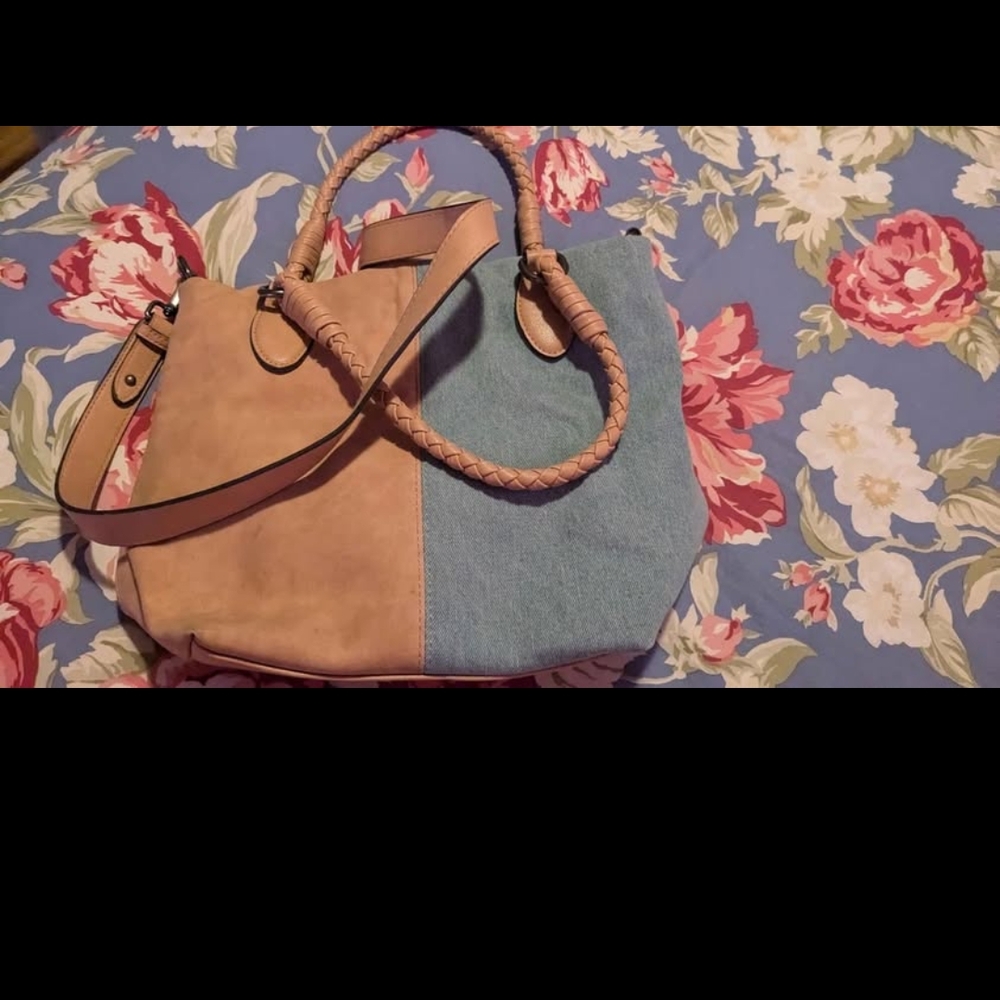 Two-Tone Tan and Blue Women's Bag